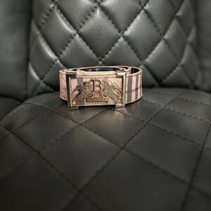 Plaid Belt with Gold Accents